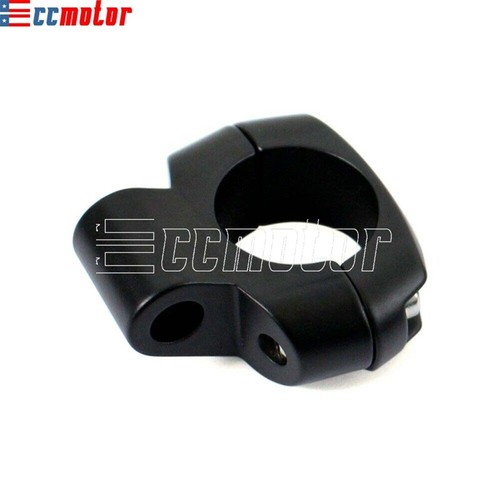 Universal Black Motorcycle Handlebar Mirror Mount 25mm 1" Stainless Steel Clamp - Picture 4 of 8