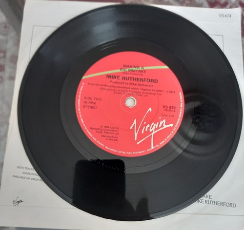 PHIL COLLINS Against All Odds 7" 45rpm UK Picture Sleeve Solid Centre  - Afbeelding 4 van 4