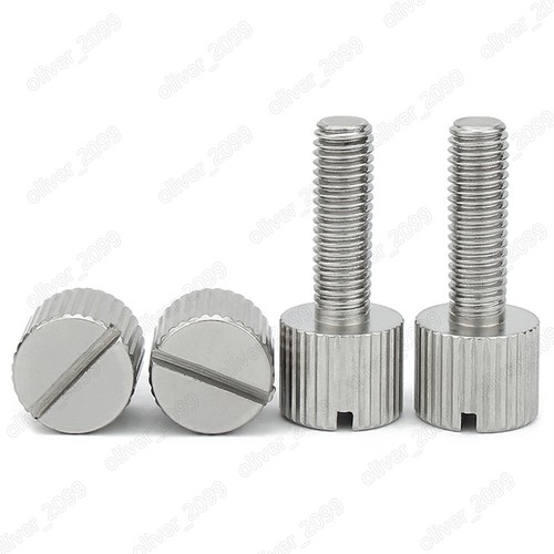 304 Stainless Steel Slotted Thumb Screws Knurled Flat Head M3 M4 M5 M6 - Picture 6 of 6