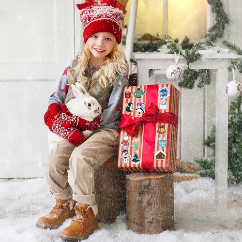 50 pcs Winter Stickers Snowflake Snowman Christmas Tree Holiday Vinyl Waterproof - Picture 13 of 20