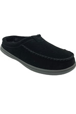Clarks Suede Men's Faux-Fur Lined Clog Slippers Black