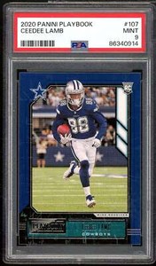 CeeDee Lamb Rookie Card 2020 Panini Playbook #107 PSA 9