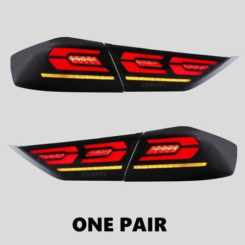 One Pair LED Tail Lights for 2017-2018 Hyundai Elantra Smoked Lens Rear Light - Picture 2 of 10