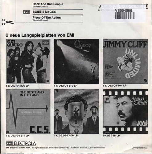 Bobbie McGee Rock And Roll People / Piece Of The Action - Imagen 2 de 2