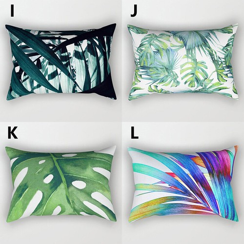 Rectangular Palm Print Cushion Cover Lumbar Throw Pillowcase Home Decor 30×50cm - Picture 5 of 29