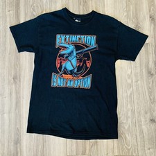 Think Geek T-Shirt Mens M Black Dinosaurs Extinction Is Not An Option Tee