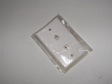 SOLID WHITE RJ-11 PHONE JACK WITH COAX COUPLER WALL PLATE W/SCREWS