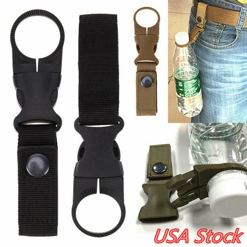 Water Bottle Holder Clip Outdoor Camping Hiking Tactical Hanging Belt Buckle US - Picture 3 of 3