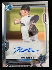 2021 Bowman Chrome MAX MEYER AUTO #CPA-MME Miami Marlins Future ACE SP