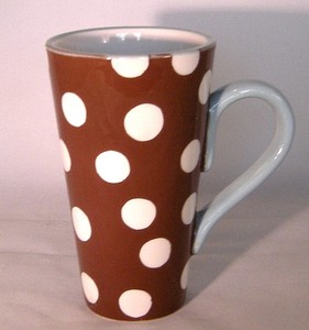 Dot Crazy Handpainted Paula Deen Brown Polka Tall Tapered Coffee Image Is Loading Dot Crazy Handpainted Paula Deen Brown Polka