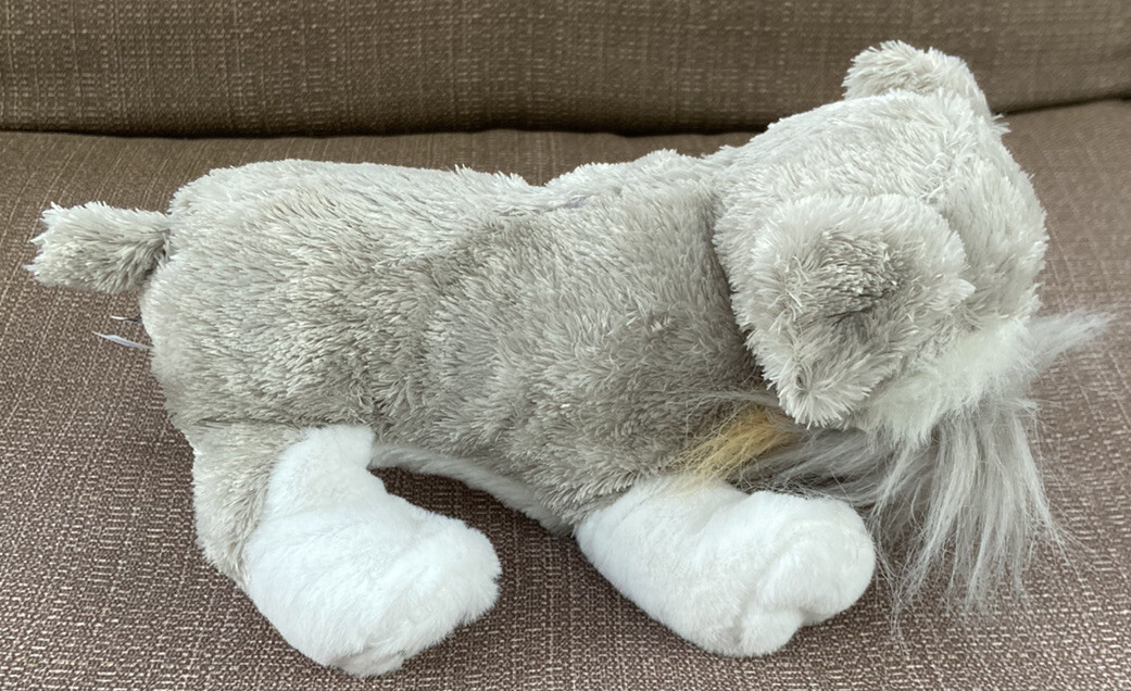 Ganz Webkinz 8” Schnauzer Dog Gray White Plush Stuffed Animal Toy