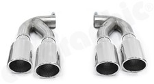 CARGRAPHIC Sport Doppel-Endrohr-e 100mm Hochglanz-poliert Porsche Cayenne 955