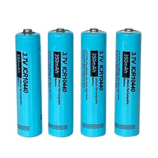 4x 3.7V AAA Rechargeable Li-ion 10440 Batteries Button Top for weapon lights