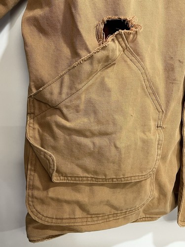 Woolrich Barn Chore Coat Men’s Large Tan Wool Blanket Lined USA HEAVY Wear Duck - Picture 8 of 20