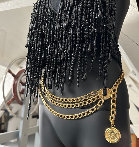COCO CHANEL 31 rue Cambon Paris ceinture 3 rangs chaîne doré Vintage - Bild 12 von 15