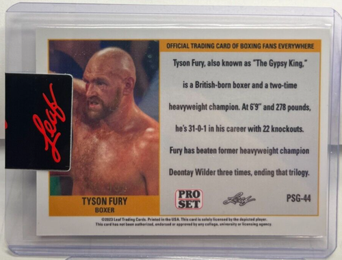 Tyson Fury 2023 Leaf Pro Set Metal Gold #PSG-44 Boxer #'d 136/199 - Picture 2 of 2