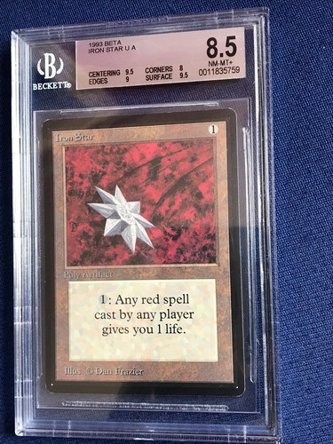 MTG Beta U A Iron Star 9.5,9.5,9 BGS 8.5 NM-MT+ (Gem Mint center/surface) 1993 - Picture 1 of 2