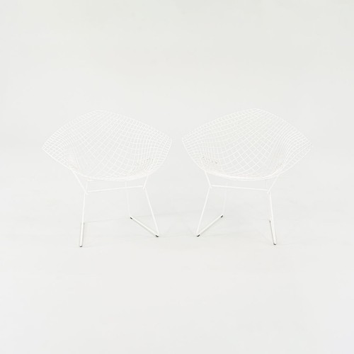 2023 Pair of Harry Bertoia for Knoll Diamond Lounge Chairs in White Model 421 - Picture 12 of 12