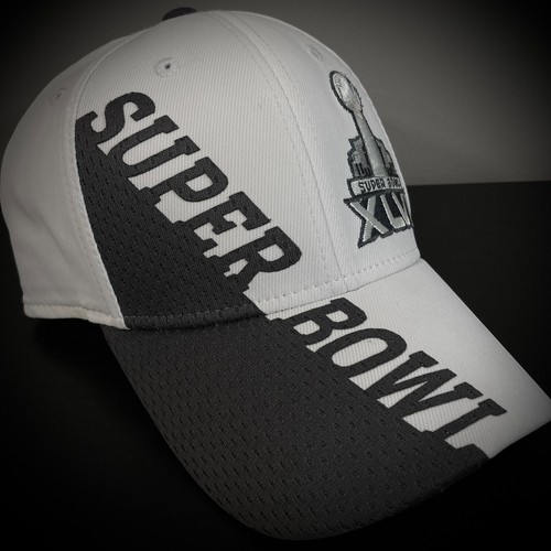 De colección SUPER BOWL XLVI SOMBRERO blanco gris 2012 Indianápolis L/XL ELÁSTICO AJUSTE FLEXIBLE para hombre - Imagen 6 de 8
