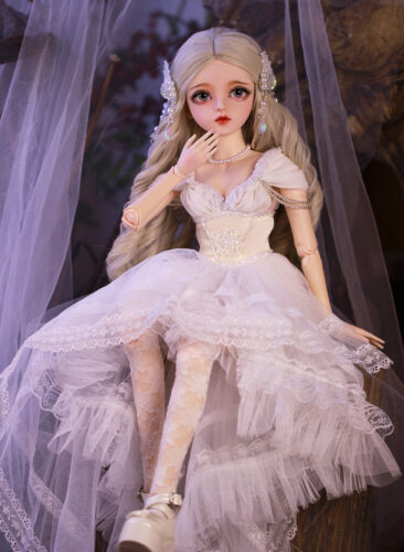 24 pouces poupée fille 60 cm 1/3 poupées BJD avec tenue complète yeux changeants robe princesse - Photo 1 sur 12