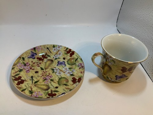 Darice Teetasse und Untertasse Obst & Blumen Muster 2013 - Bild 2 von 12