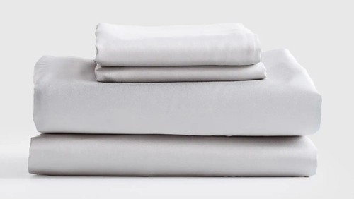NWOT Quince Cal California King Sheet Set Organic Bamboo Light Gray Grey