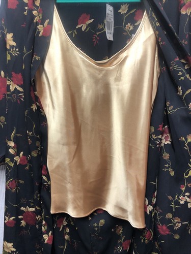 Secret Treasure Womens 3 Piece Pajama Set Size M Black Floral Gold Tank - Picture 4 of 8