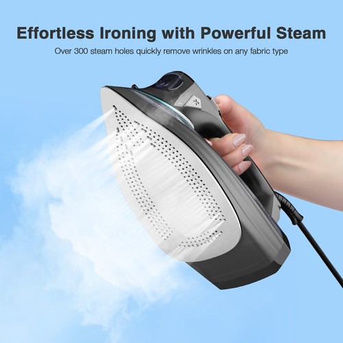 Pro Steam Iron For Clothes Ceramic Soleplate Steam Station Iron Self-Cleaning - Picture 18 of 57