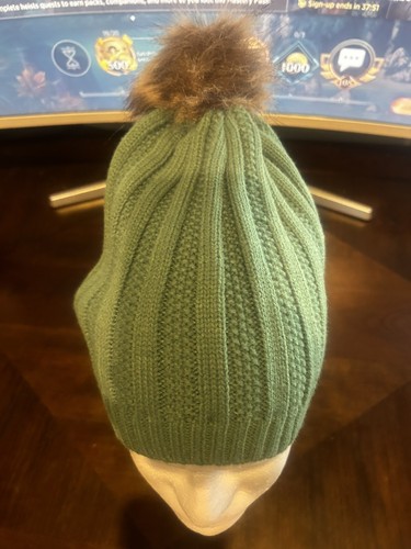 Hurley Green Women's Helena Pom Beanie One Size - Picture 3 of 6