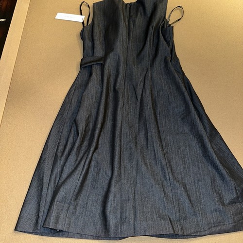 Calvin Klein Women's Sleeveless V-Neck Coat Dress with Hardware Blue Denim Size8 - Picture 6 of 8