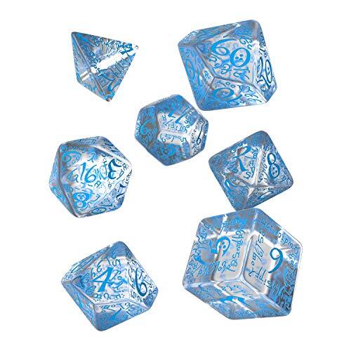 Q-Workshop Elvish Translucent & blue Dice Set (7) - Bild 1 von 1