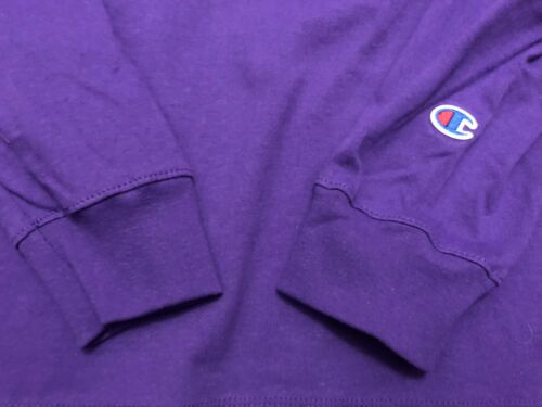NEU CHAMPION ATHLETIC APPAREL L/S T-SHIRT HERREN SMALL LILA UNBEDRUCKT - Bild 2 von 4