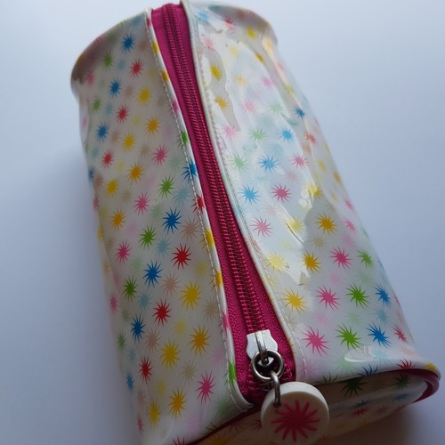 Colour swirl soft pencil case Vinyl stationary sewing bag zipper 19cm school - Picture 2 of 16
