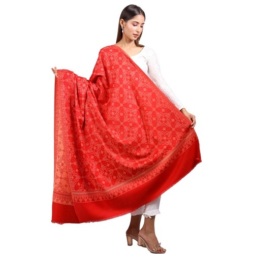 Women's Shawl, Jamawar Kashmiri Shawl, Sozni Weave Shawl, Wool Rich Shawl, Shawl - Picture 16 of 30