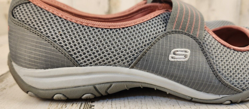 Skechers Mary Jane graue bequeme flache Slipper Mesh Freizeit Damengröße 9,5 - Bild 11 von 16
