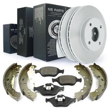 Bremsscheiben 258mm Bremsbeläge vorne Bremsbacken hinten für Ford Mazda