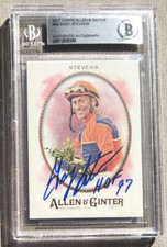 GARY STEVENS SIGNED 2017 TOPPS ALLEN & GINTER #59 BECKETT AUTO W/ "HOF 1997"