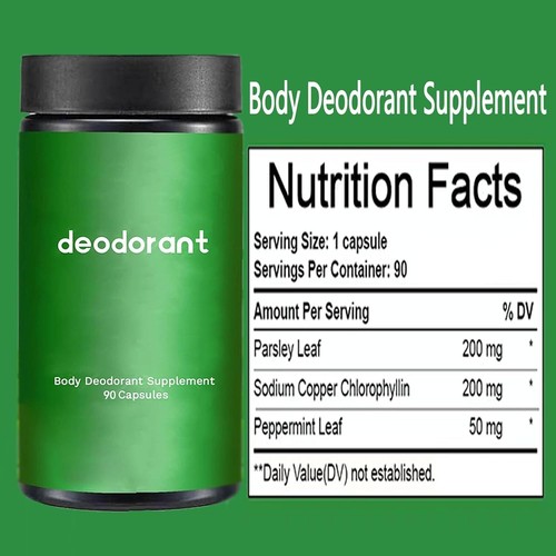 Scentless Body Deodorant Supplement, 90 Capsules for Odor Control - Picture 4 of 5