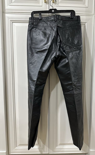 GAP Herren Schwarz Leder Boot Fit Hose 34×30 Biker Y2K - Bild 5 von 21