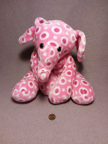 BORSA FAGIOLI ELEFANTE A POIS ROSA FLOPPY 13" peluche imbottita - Foto 1 di 3