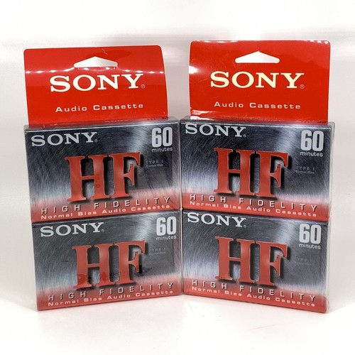 4 casetes de audio Sony de alta fidelidad sesgo normal 60 minutos sellados en blanco - Imagen 1 de 8