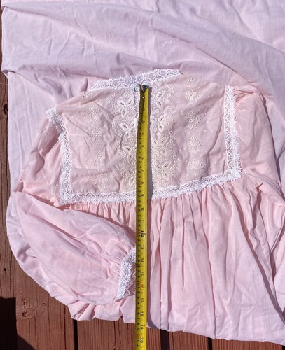Vintage Christian Dior Salmon Pink Cotton Blend Lace Nightgown Medium - Picture 15 of 24