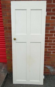 Details About Vintage Four Panel Solid Hardwood 1930 S Internal Door With Brass Door Knob Lock
