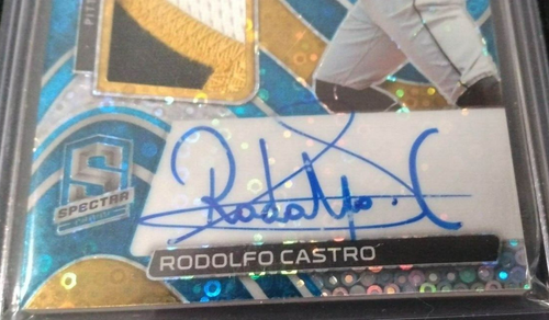 2022 Chronicles Rodolfo Castro 77/99 Spectra Jersey Auto Prizm Rookie Pirates - Picture 5 of 6