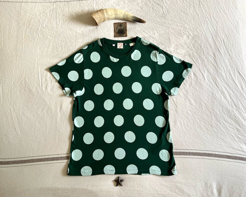 Levi’s LVC T-Shirt L 60s Casuals Green Polka Dots Single Stitch Immaculate LNWOT