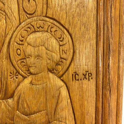 VTG Our Lady of the Way Wood Wall Hanging Plaque Holy Mary Blessed Hodegetria - Picture 4 of 10