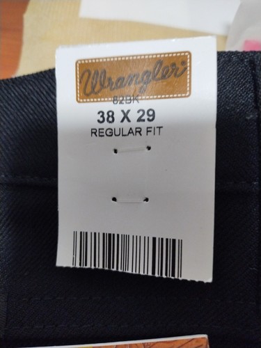 NWT BLACK WRANGLER SIZE 38 x 29 DENIM JEANS REGULAR FIT WRANCHER BOOT 👢 JEANS - Picture 2 of 6