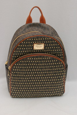 Michael Kors Jet Set Studded Backpack Brown Michael Kors Jet Set Signature Leather Large | Mercari main image 4