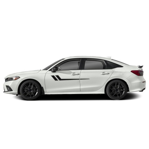 Side door hockey stripes graphics stickers decal compatible with Honda Civic - Foto 15 di 15
