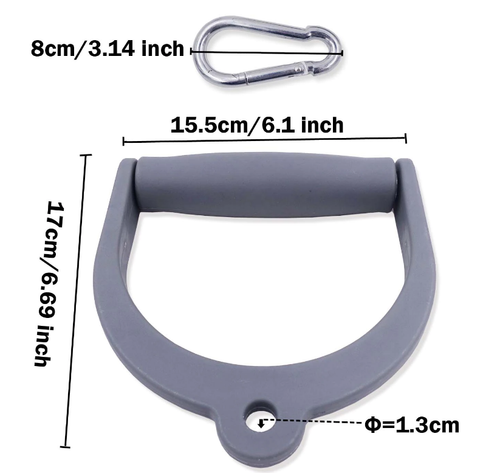 Gym Fitness Hand Grip D Handle Cable Machine Rowing Weightlifting Attachments - Foto 3 di 20